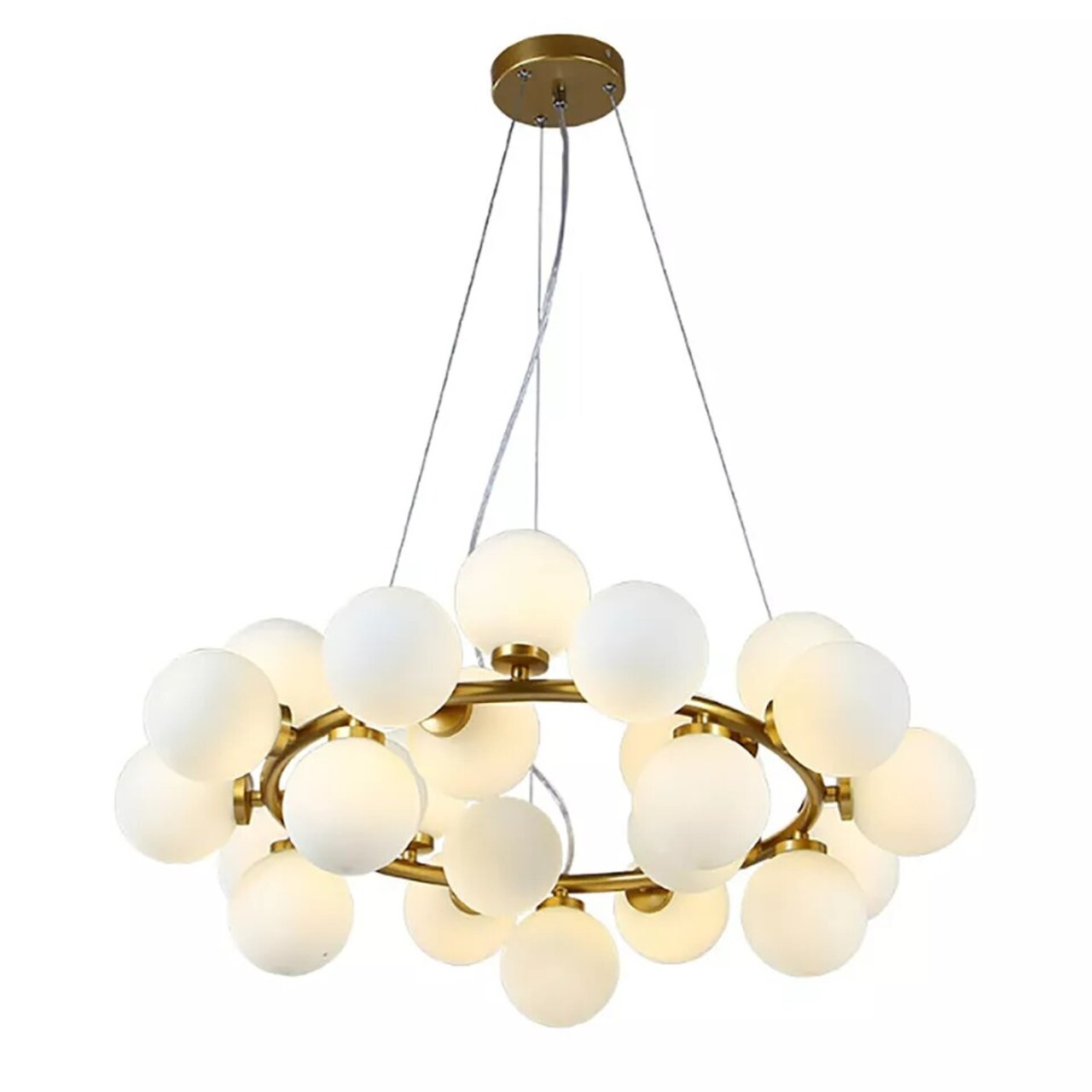 Modern Ceiling Light Gold Glass Globe Chandelier Pendant Lamp Living Room Decor